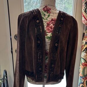 Chico’s leather Bolero jacket with embellishments
